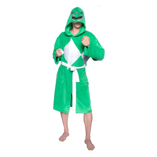 Mighty Morphin Power Rangers Green Ranger Hooded Bath Robe with Mesh Mask